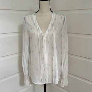 White St. Roche long-sleeved tie-neck blouse